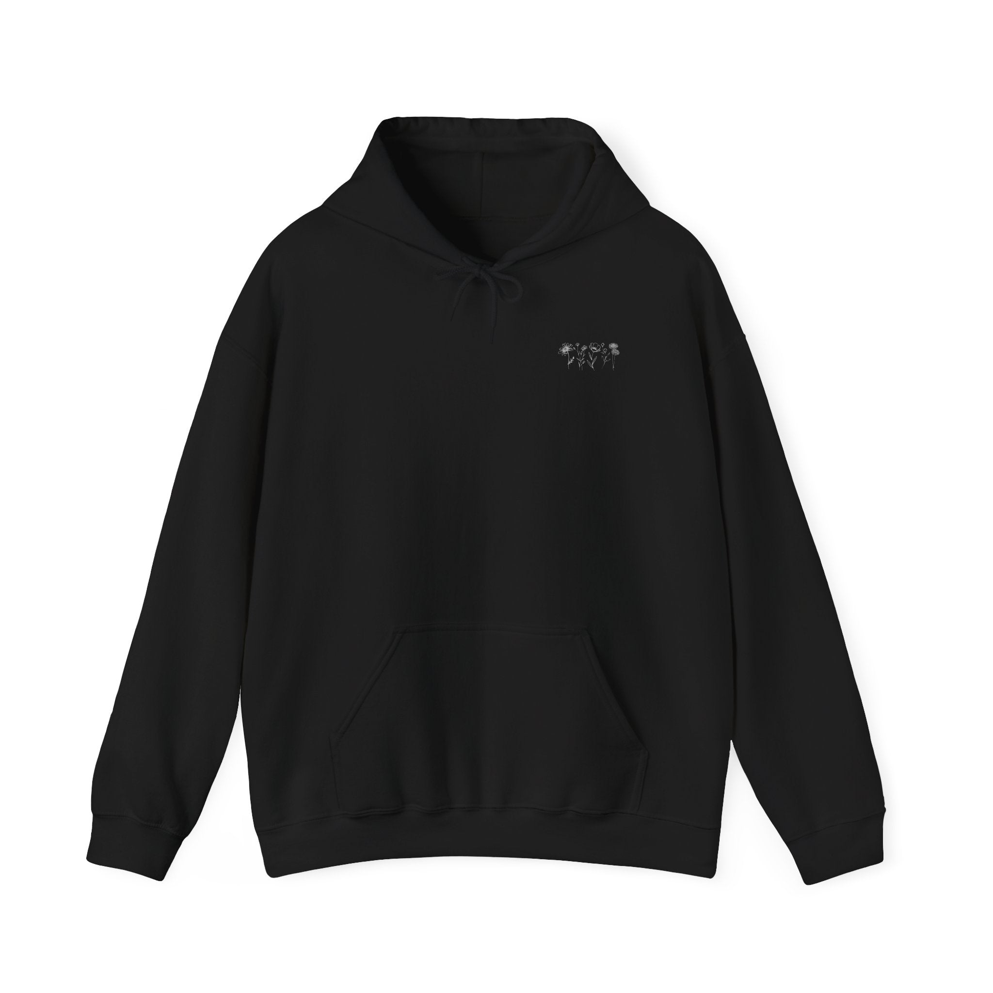 Floral Line Art Hoodie — 'Grow Through It'