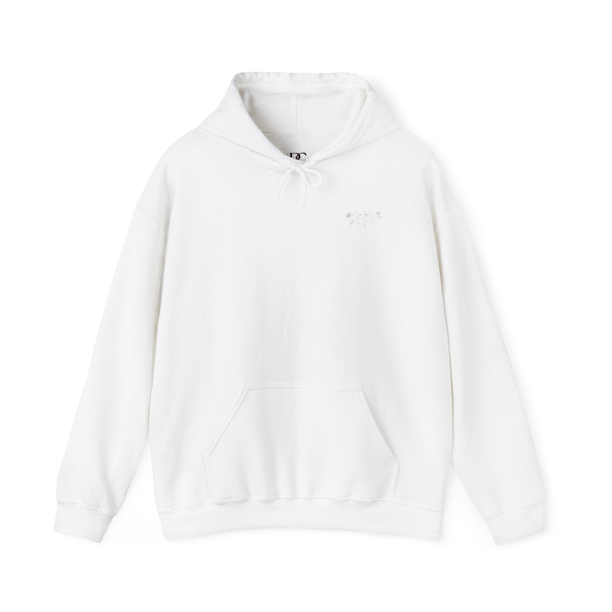 Floral Line Art Hoodie — 'Grow Through It'